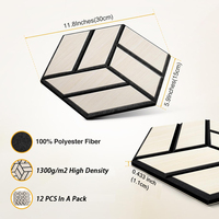 Paneles Acústicos Hexagonales Absorbentes de Sonido 3D, Paquete de 12, con Aspecto de Madera, Autoadhesivos, para Reducción de Ruido en el Hogar, Estudio u Oficina