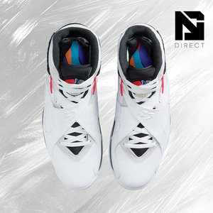 Chaussures de basketball montantes Air Jordan 8 Retro 'Bugs Bunny' 2025 pour homme, en cuir blanc, noir et rouge, à lacets, respirantes, baskets de sport - Product Image 4