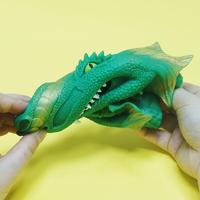 Marionnettes à main de dinosaure jouets Dino interactifs en caoutchouc souple réaliste