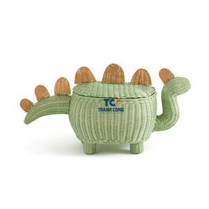 Joli panier de rangement en rotin de dinosaure pour enfants cadeau décoration de la maison pour enfants écologique en gros fabriqué au Vietnam - Product Image 2