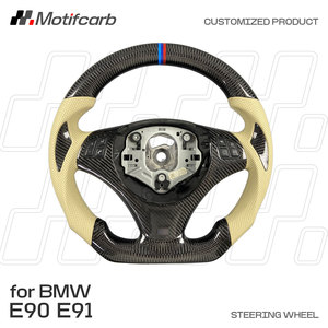 Volante de fibra de carbono personalizado para BMW 2006-2013 M3 E82 E88 E90 E91 E92 320d 330i 335i 135i 128i Coupé, mejora del interior del coche - Product Image 2