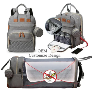 Mercado de Europa Venta caliente impermeable viaje plegable multifunción moda momia cuna mochilas mochila bolsa de pañales para mamá - Product Image 1