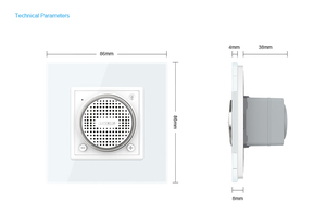 Support mural intelligent LIVOLO pour haut-parleur |   Interrupteur <span class=keywords><strong>audio</strong></span> mural IP41 de type 86 standard britannique, connexion haute vitesse 5.0, pour maison et hôtel - Product Image 5