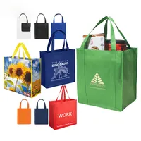 Laminated Recycle Reusable Supermarket Grocery PP Polypropylene Fabric Tote