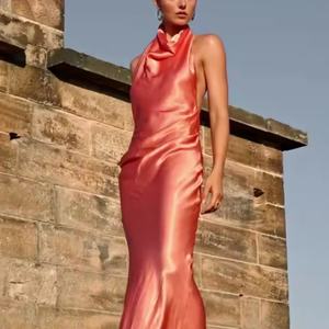 Nouvelle arrivée, robe de bal élégante et modeste de haute qualité, personnalisée, sexy, sans manches, taille fine, robe de soirée droite en satin - Product Image 2