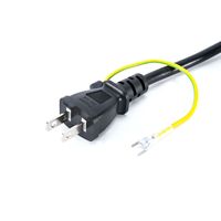 Cordon d'alimentation japonais à deux broches KMD, matériau PVC, origine Chine, certifié PSE, connecteur en forme de fleur de prunier de type T, 0,3 m, 13 A, IP20