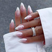Faux ongles à presser French Tip 30 pièces faits à la main en PMMA – Vente en gros