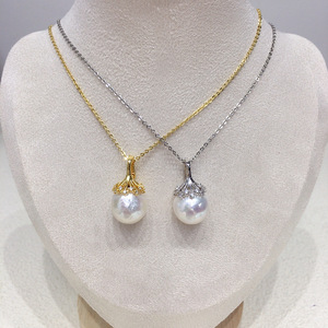 Collier de luxe en alliage avec diamants et perles, et ras-de-cou en zircon, bijoux tendance pour femme, cadeau original - Product Image 5
