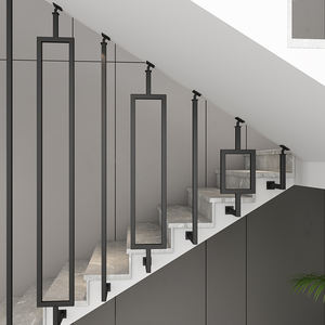 Pasamanos de escalera moderna minimalista-Aleación de aluminio montada lateralmente Durable Ligero 1,5 kg Barandilla Apartamento Residencial - Product Image 3