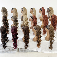 Extensions de queue de cheval tressées synthétiques Julianna Henan Xuchang Futura OEM ODM avec pince à griffes et cordon de serrage en fibre Futura