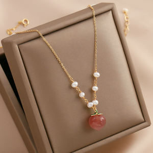 Colgante Redondo de Perla Natural de Agua Dulce 1465, Estilo Vintage, Chapado en Oro de 14K, Plata 925 con Perla Blanca - Product Image 2