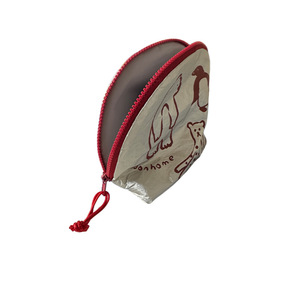 Cute Animal <strong>Print</strong> Makeup <strong>Bag</strong>, Silver Pouch with Bear <strong>Penguin</strong> Leopard Patterns - Product Image 2