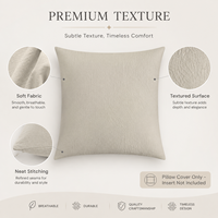 Housse de coussin carrée personnalisable OEM ODM au toucher doux avec fermeture éclair dissimulée, taie d'oreiller décorative
