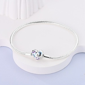 Pulsera con Dije de Corona Transfronteriza con Moissanita de Corte Corazón, Chapada en Plata de Ley 925, Unisex, Certificada GDTC - Product Image 3