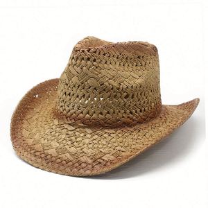 Summer Jazz <b>Hat</b> New Spray Painted Paper Straw Casual Sun Protective Beach Cowboy <b>Hat</b> - Product Image 4