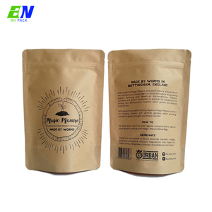 Sachets d'emballage réutilisables en papier <span class=keywords><strong>kraft</strong></span>, sacs en papier <span class=keywords><strong>kraft</strong></span> à fermeture éclair écologique pour sachets de thé biodégradables, pièces - Product Image 4
