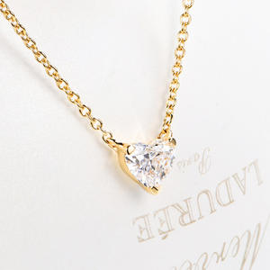 1.178CT 하트 랩-18K 골드 웨딩 파티 선물 다이렉트 팩토리 제공 그로운 다이아몬드 목걸이 - Product Image 1