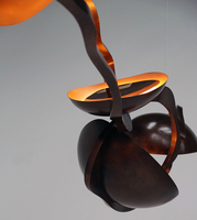 Art moderne Restaurant Bar Cuisines Île atmosphère lampe créative irrégulière en forme de bande Lustre en métal Plafonnier