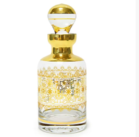 Botol parfum tampilan penjualan panas pola bunga lukisan emas klasik bentuk persegi ukiran UV mewah 150ml