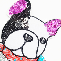 Petit quantité minimale de commande personnalisé chiot transfert de chaleur paillettes brodé Patch mignon chien fer sur broderie enfants patchs pour T-shirt
