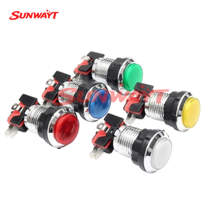 Botones pulsadores cromados de 33 mm con microinterruptor LED de 12 V para máquinas recreativas que funcionan con monedas - Product Image 4