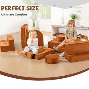 Ensemble de canapés modulaires en éponge pour enfants de 3 ans et plus, blocs de construction créatifs à monter soi-même, taille parfaite et confortable - Product Image 1