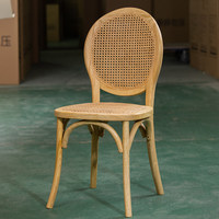 Chaises de salle à manger vintage en bois massif avec dossiers : Chaises modernes et minimalistes pour la maison, chambre, balcon, salle à manger, mariage, en osier