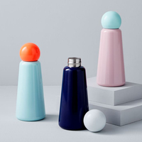 Bouteille isotherme à double paroi en acier inoxydable 304 de 500 ml/17 oz avec logo personnalisé, anti-fuite, écologique, sans BPA, avec couvercle à bille pour entreprises