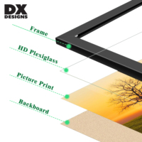 Cadre d'affiche noir DX Designs de 0,7 pouce, taille personnalisée, cadre photo étroit avec plexiglas HD, support mural à dents de scie pour œuvres d'art