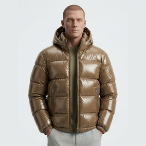 เสื้อแจ็คเก็ตกันลม Men Shine Puffer สำหรับฤดูหนาว เสื้อแจ็คเก็ตบุขนเป็ดอุ่นๆ กันน้ำ มีสไตล์ ซับในโพลีเอสเตอร์ เหมาะสำหรับทุกเพศ - Product Image 1