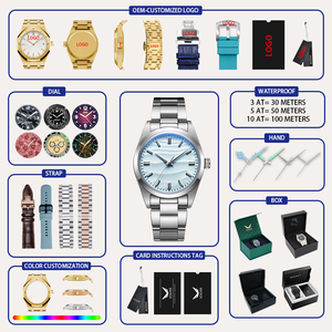 Kinh Doanh thanh lịch thép không gỉ ban nhạc 3Bar không thấm nước màu xanh quay số thạch anh xem biểu tượng tùy chỉnh OEM thạch anh Đồng hồ - Product Image 3