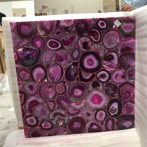 Dalles de sol et panneaux muraux <span class=keywords><strong>en</strong></span> agate rose translucide, pierre semi-précieuse de luxe rétroéclairée, grande taille - Product Image 1