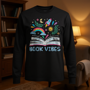 T-shirt a maniche lunghe Book Vibes Bookworm Reading - Product Image 3