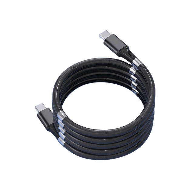 New Arrival Tpe 2.4A Self-Wrapping Easy-Coil Strong Magnetic Charging Data USB C to Type C Cable PD Wired USB C to IOS Cord