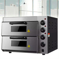 Fours de boulangerie électriques à deux étages Nouvel équipement de cuisson de pizza commerciale avec deux plateaux 220V pour la cuisson de petits pains et pizzas