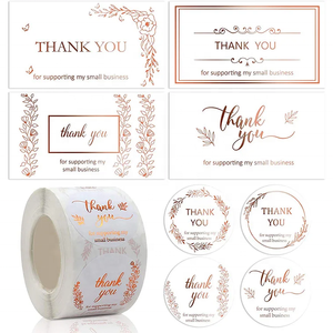 Adesivi Personalizzati di Ringraziamento all'Ingrosso, <span class=keywords><strong>Etichette</strong></span> Rotonde in Lamina Oro Rosa per Imballaggi di Venditori <span class=keywords><strong>Etsy</strong></span>, Confezioni Regalo per Piccole Imprese - Product Image 2