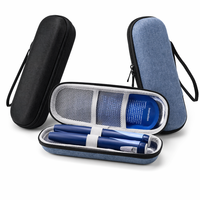 Étui isotherme rigide antichoc pour stylo à insuline EVA, sac de voyage portable pour le stockage de peptides diabétiques, fermeture éclair, logo OEM personnalisé