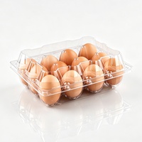 Boîte à œufs jetable transparente en PET de qualité alimentaire pour 12 œufs, certifiée ISO14001, pour œufs frais de ferme, supermarché, épicerie, charcuterie