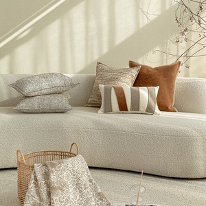 Copricuscino Decorativo in Tessuto Marrone Caldo Stile Wabi-sabi Naturale per Divano, Testiera e Camera da <span class=keywords><strong>Letto</strong></span> - Product Image 1