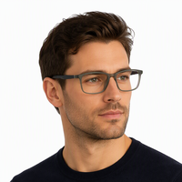 Montures de lunettes de sport pliables pour hommes grandes tailles TR90 pour usage quotidien, lunettes optiques transparentes/grises