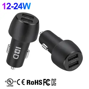 Terbaru 5v4.8a Qc Qc3.0 12V 24V Dual Port 2 Usba 5V 2,4 A 4.8 A Usb 25W 15 Watt Pengisi Daya Mobil Cepat Beradaptasi 2 Usb 12W 24W Dc