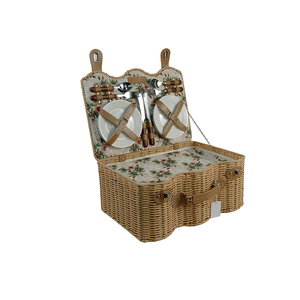 Set <span class=keywords><strong>Cesto</strong></span> da Picnic di Lusso per 4 Persone, Ecologico, Durevole e Termico, Cestino Quadrato in Plastica Effetto <span class=keywords><strong>Rattan</strong></span> con Coperchi e Manico per Alimenti - Product Image 5