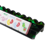 Supports de Mahjong en Acrylique Magnétique avec Poussoirs en Forme de Coquille Saint-Jacques, Acrylique Vert Tortue 5MM, pour Jeu de Mahjong Américain