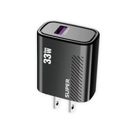 Chargeur rapide pour téléphone portable 33W avec prise US EU, QC3.0, USB, câble Type C, adaptateur secteur USB 33W à charge rapide