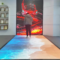 Écran interactif LED au sol, étanche IP66, affichage numérique publicitaire intérieur/extérieur, haute luminosité P2.5, centre commercial