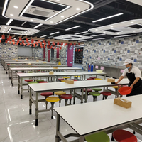 Table et chaises de salle à manger multifonctionnelles rétractables pour étudiants, table de salle à manger pour le personnel, grande table et chaises pliantes pour entreprise