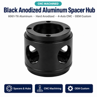 LAIDNUO Manchon Cylindrique Usiné CNC sur Mesure à 4 Axes en Acier Inoxydable/Aluminium pour Entretoise de Roue 6061-T6 Anodisé Dur