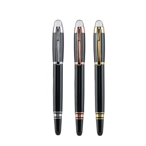 Bolígrafo Clásico Negro con Tapa de Cristal, Parte Superior de Resina, Bolígrafo de Metal con Giro, Bolígrafo con Logotipo Personalizado - Product Image 3