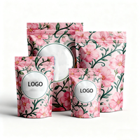 Sac à fermeture éclair holographique transparent avec logo personnalisé, refermable, anti-odeur, emballage alimentaire de qualité alimentaire, petit sac en plastique Mylar pour chewing-gum, gelée