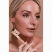 Ensemble de brosses corporelles sèches OEM en poils de sanglier naturels, exfoliantes, pour drainage lymphatique, peaux mortes, cellulite, gommage visage, douche, vente en gros